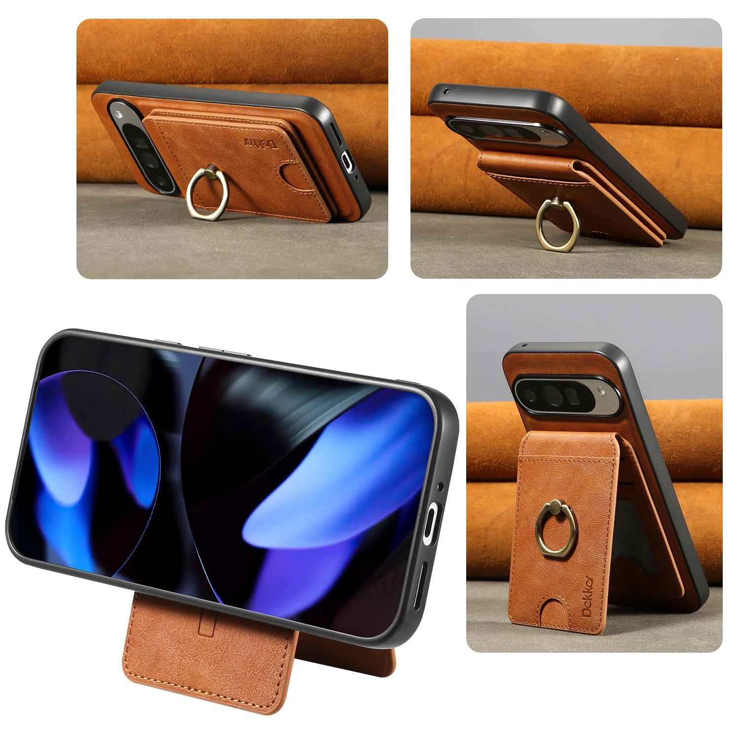 PureGuardCases 2-in-1 Detachable Leather Wallet Case for Google Pixel