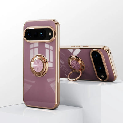 PureGuardCases Plated Ring Holder Case for Google Pixel