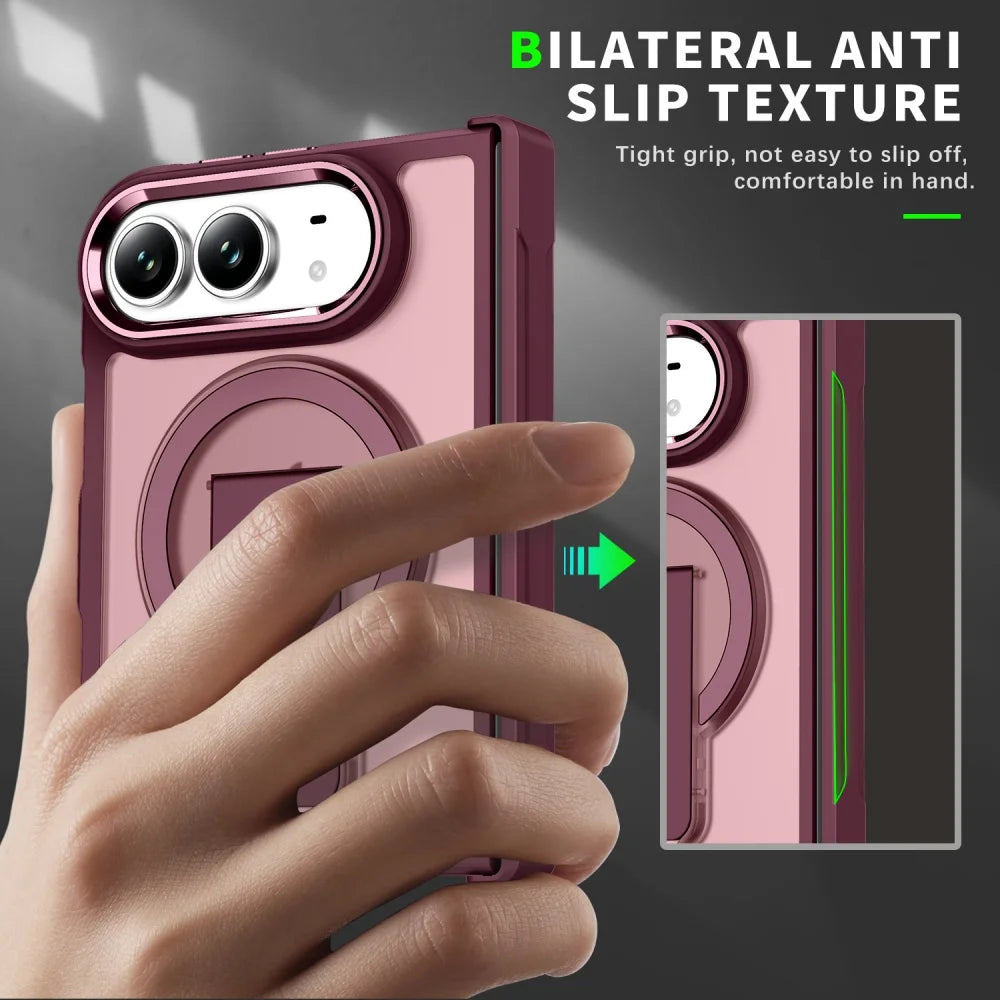 Matte Hinge Stand Case iPhone Duo, MagSafe ring