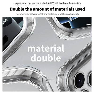 PureGuardCases Luxury PE Striped Clear iPhone Case – MagSafe Magnetic Cover