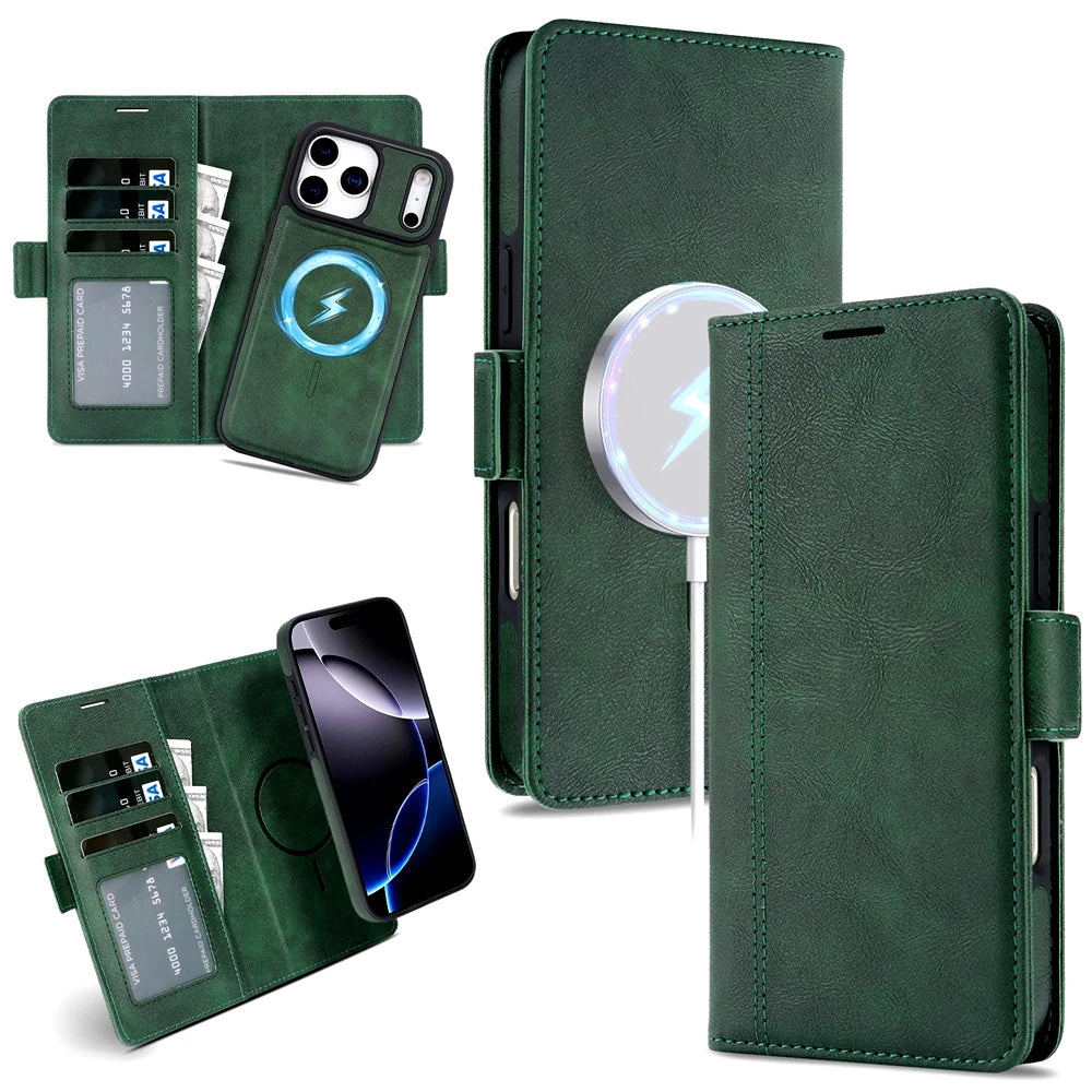 2-in-1 MagSafe Wallet for iPhone, Green