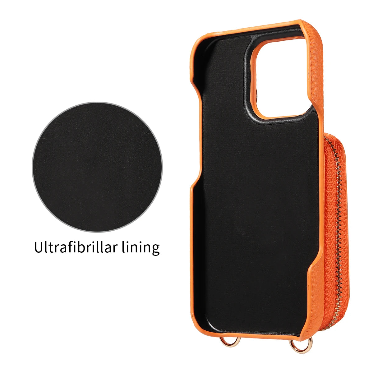 PureGuardCases Faux Leather Crossbody Wallet iPhone Case – Card Holder Protective Cover