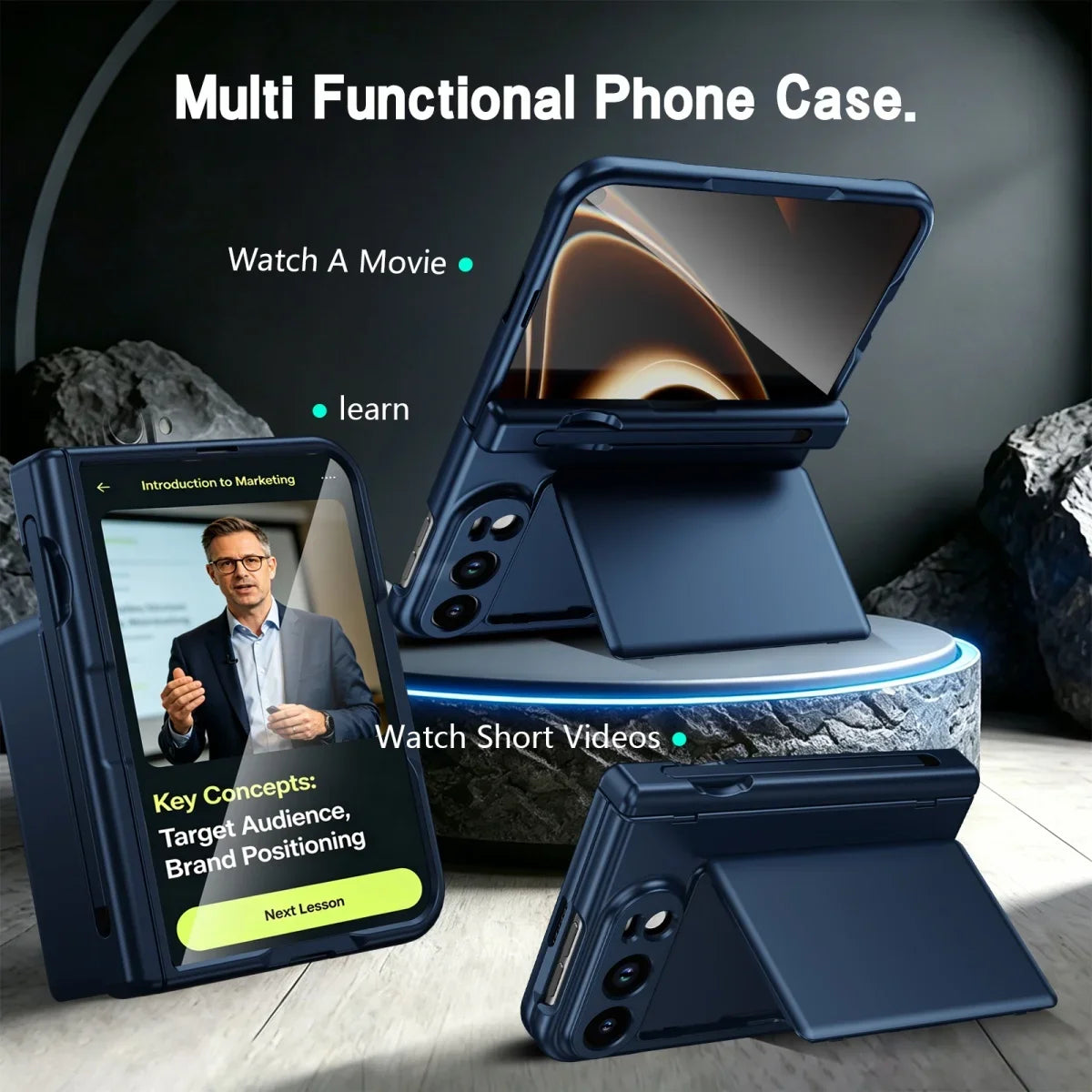 Pen Slot Card Wallet Kickstand Case for iPhone Duo - Product View 4