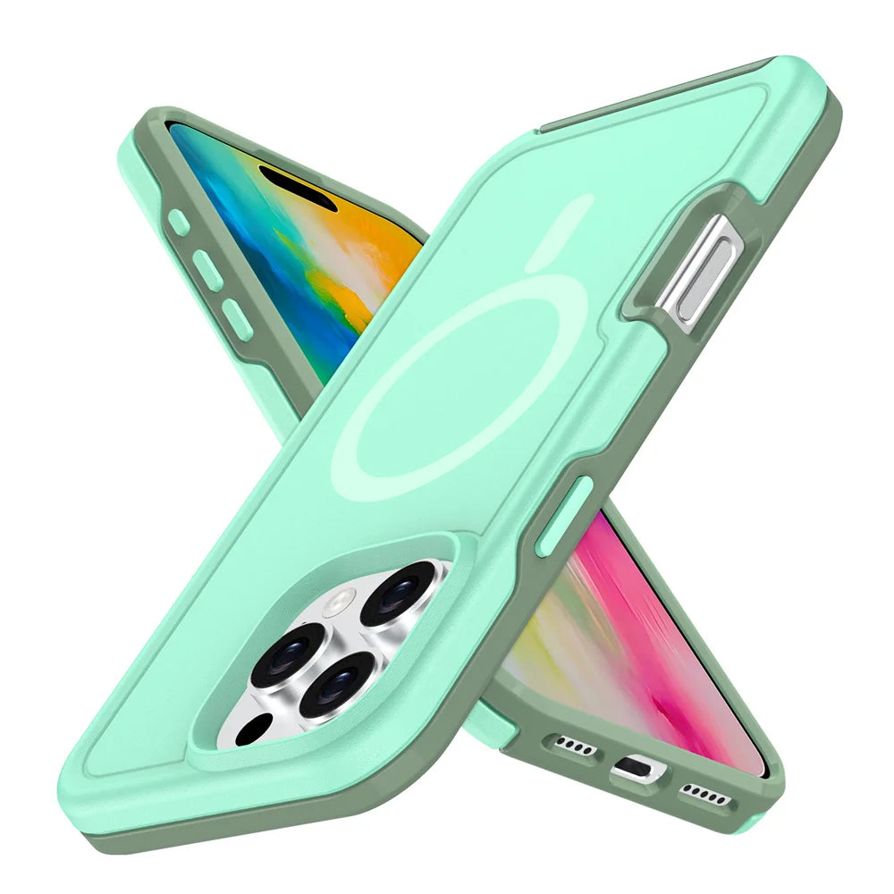 PureGuardCases Dual Layer Armor iPhone Case – MagSafe Shockproof Matte Cover