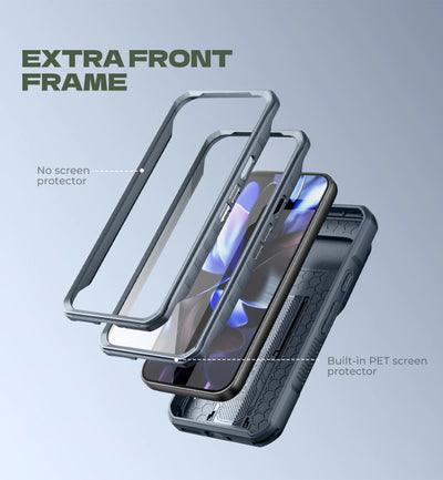 PureGuardCases Rugged Armor Case with Camera Cover for Google Pixel