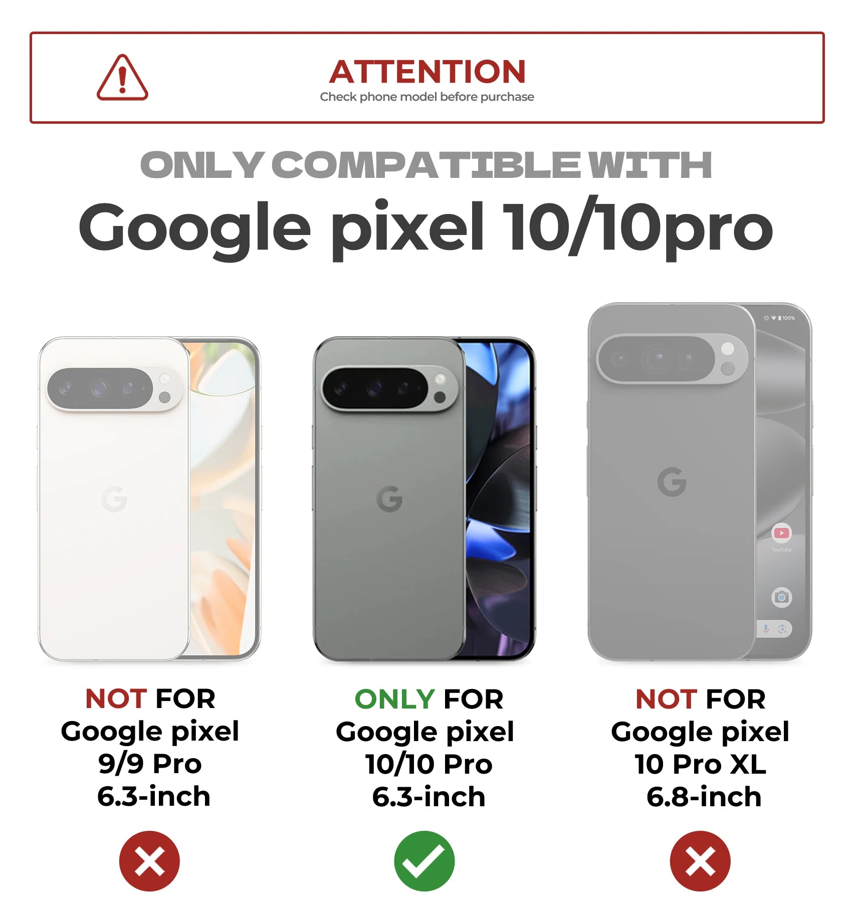 PureGuardCases Rugged Armor Case with Camera Cover for Google Pixel