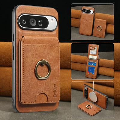 PureGuardCases 2-in-1 Detachable Leather Wallet Case for Google Pixel