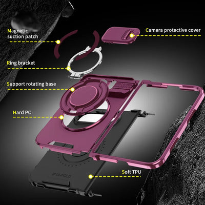 Rugged Armor Case with Sliding Camera Cover & Magnetic Ring Stand for iPhone Duo - image 5