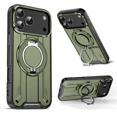 PureGuardCases 360° Rotate Stand iPhone Case – MagSafe Shockproof Armor Cover