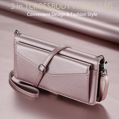 PureGuardCases Crossbody Leather Wallet iPhone Case – Card Pocket Shoulder Cover