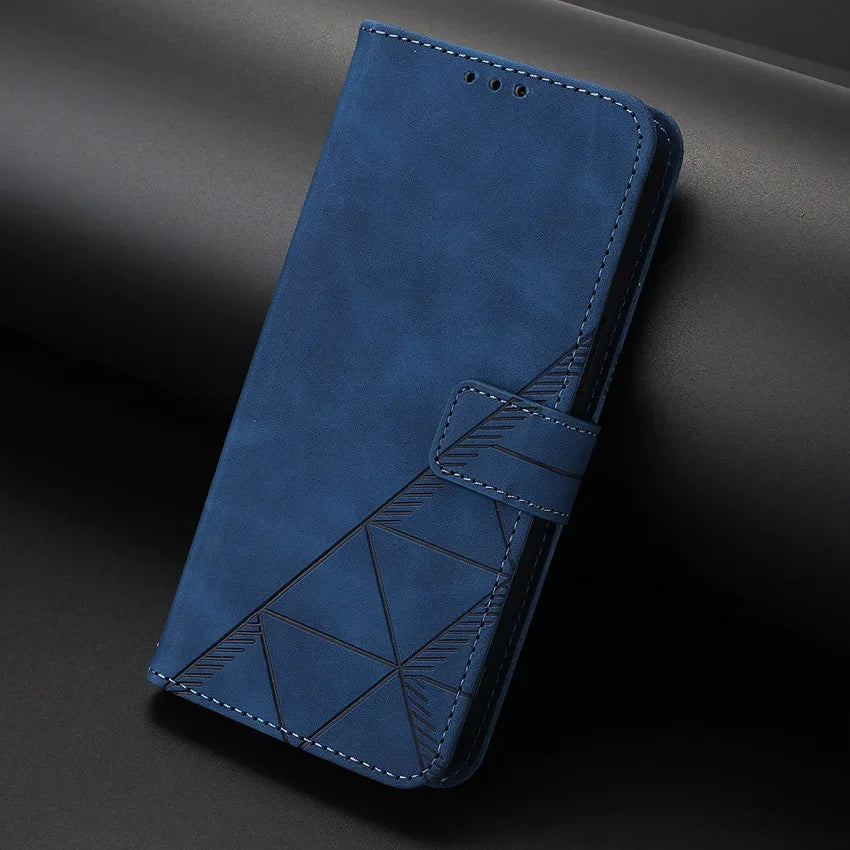 Skin-Feel Wallet Case Galaxy S20-S26, Navy Blue