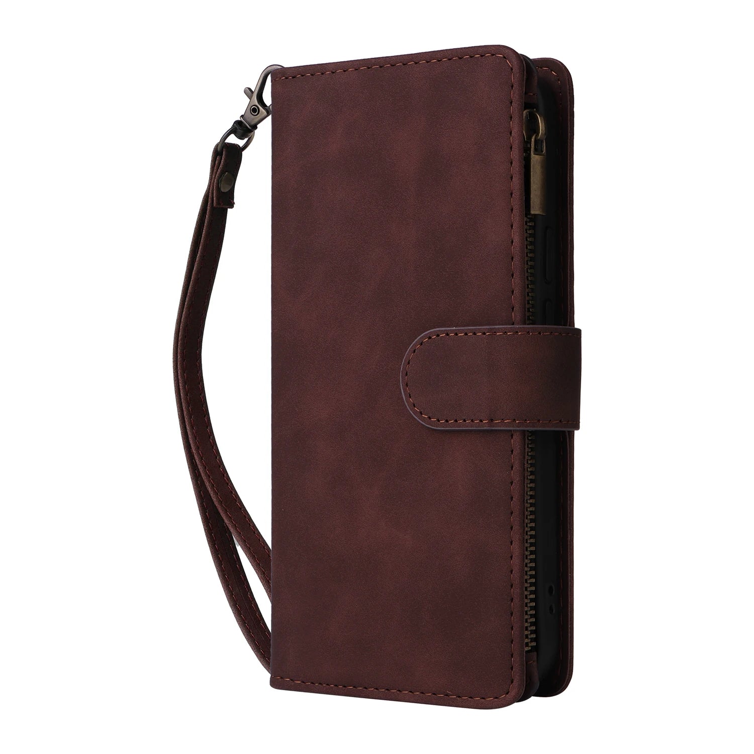 PureGuardCases Zipper Leather Wallet Case for Google Pixel