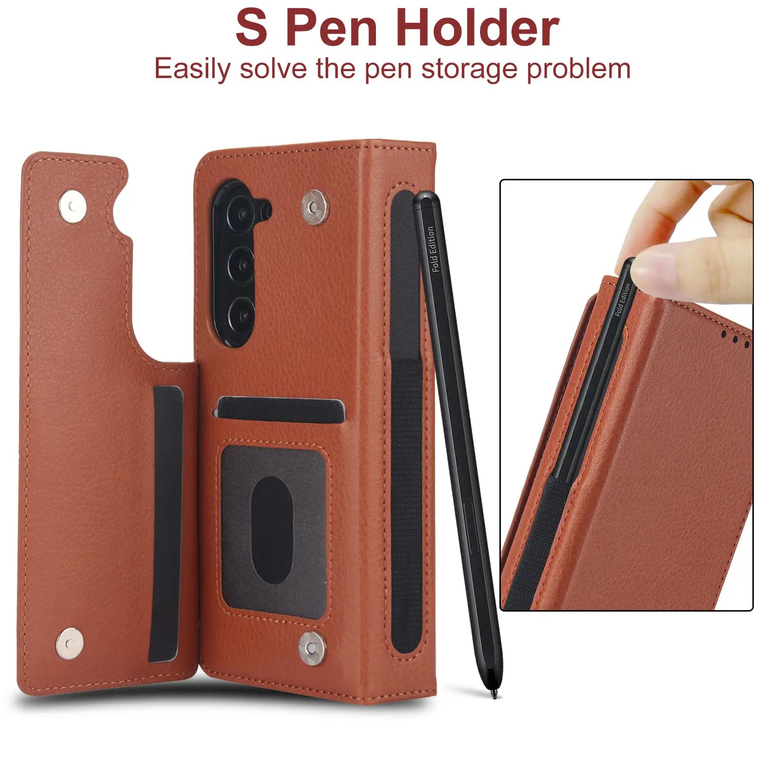 PureGuardCases RFID Leather Wallet Case for Samsung Galaxy Z Fold – Card Holder Protective Cover
