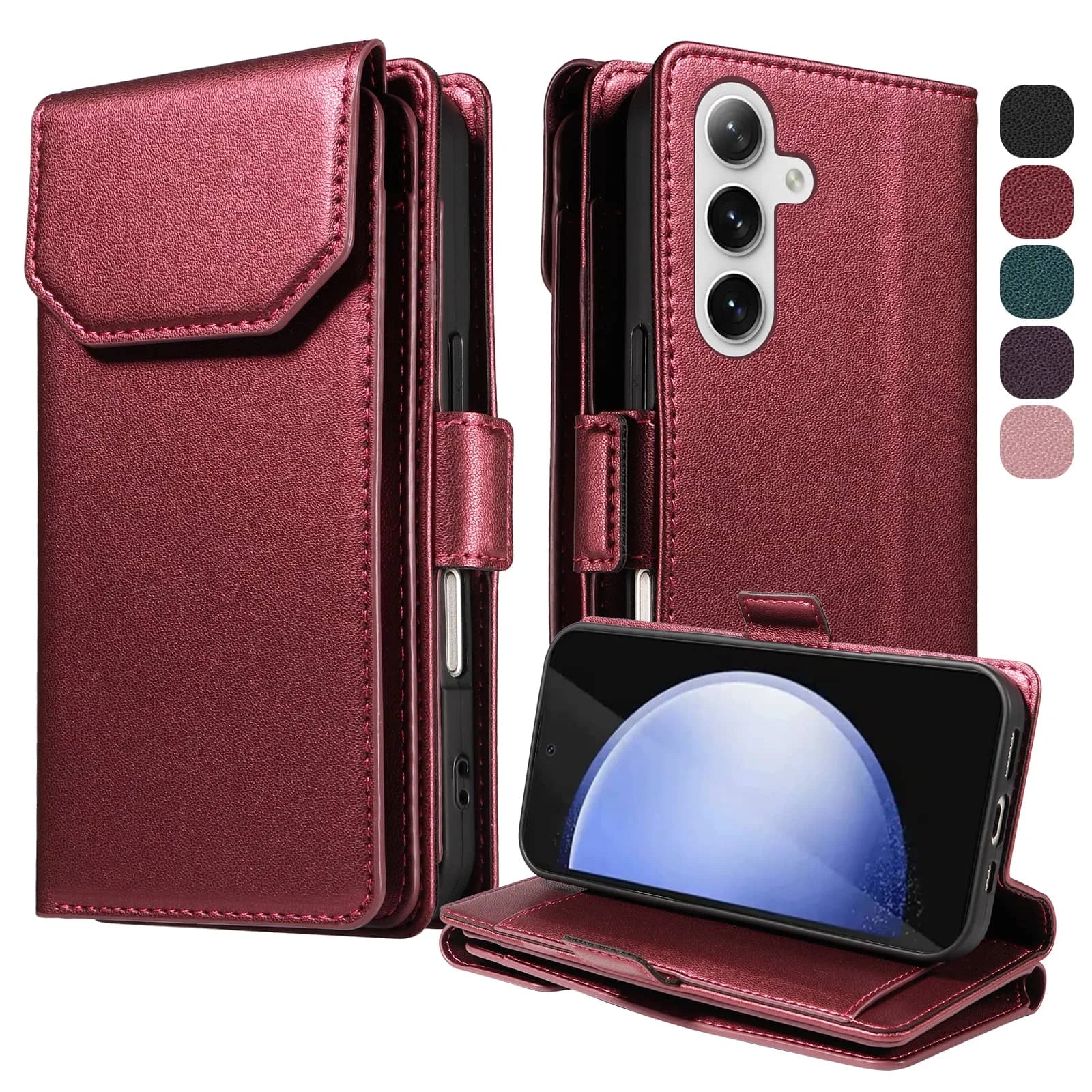 PureGuardCases Leather Wallet Flip Case for Google Pixel