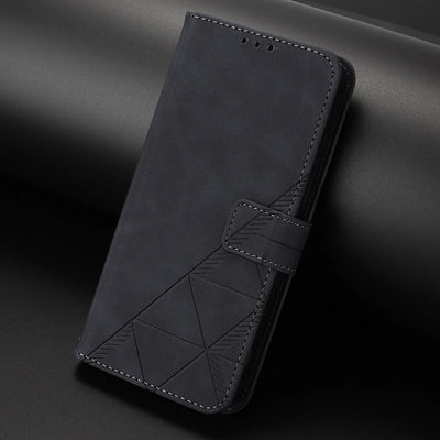 Geometric Embossed Magnetic Flip Wallet Case for Samsung Galaxy A51 5G, A20 & A Series - Black - image 9
