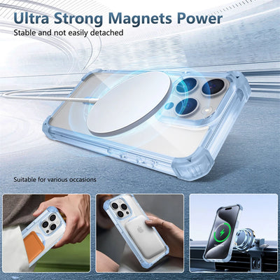 PureGuardCases Luxury Clear Armor iPhone Case – MagSafe Shockproof Magnetic Cover