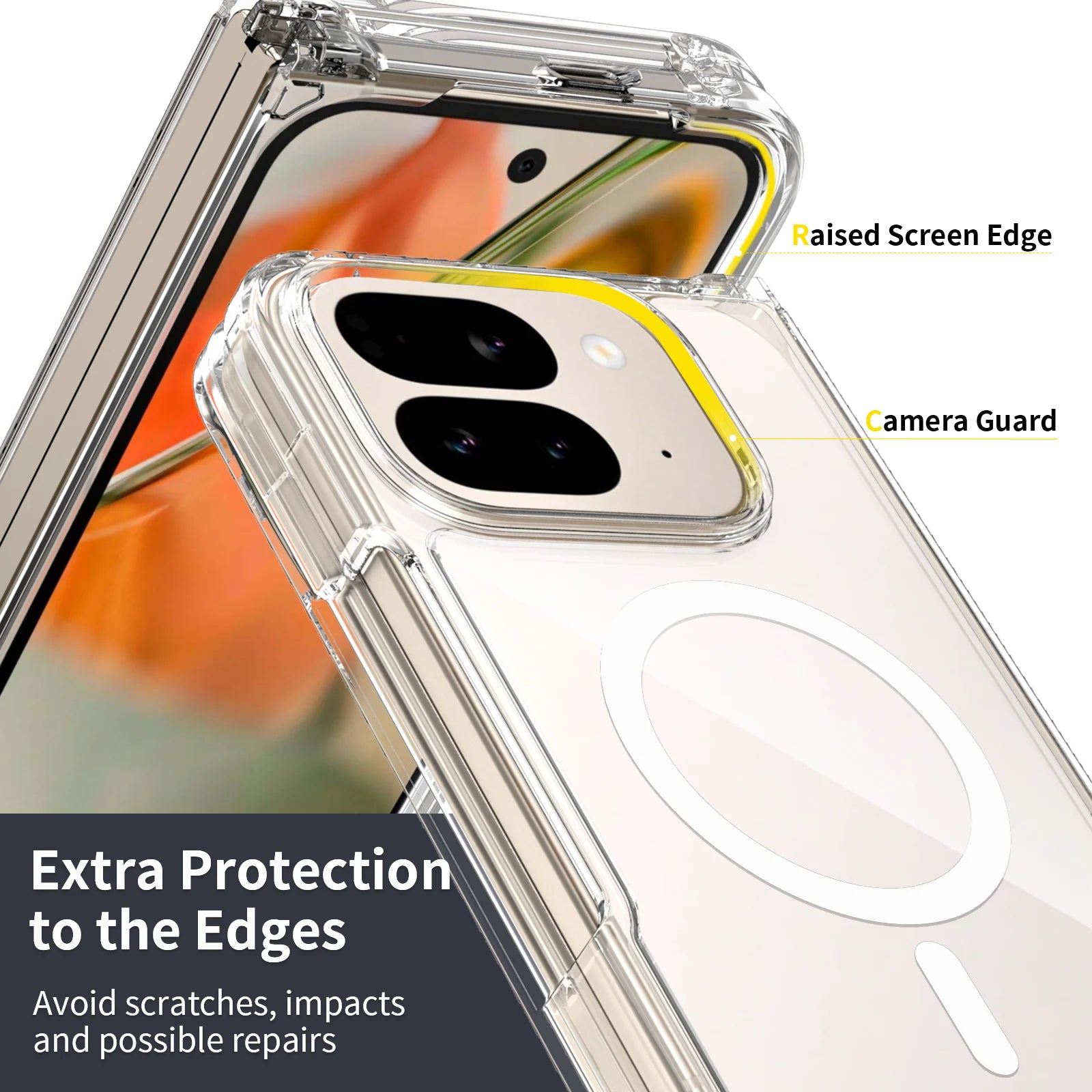 PureGuardCases Clear Magnetic Case for Google Pixel 10 Pro Fold