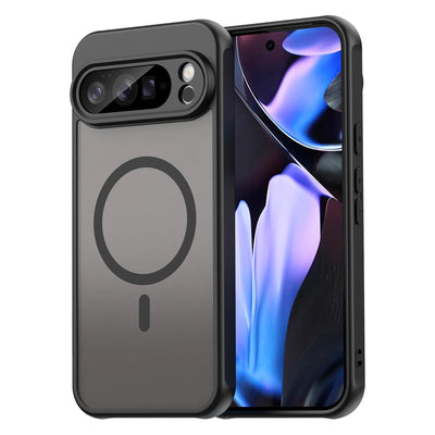 Black semi-transparent matte magnetic case for Google Pixel 11, 10 and 9 series