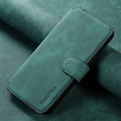 Green 2-in-1 detachable RFID magnetic leather card holder wallet case for Google Pixel 11, 10 and 9 series