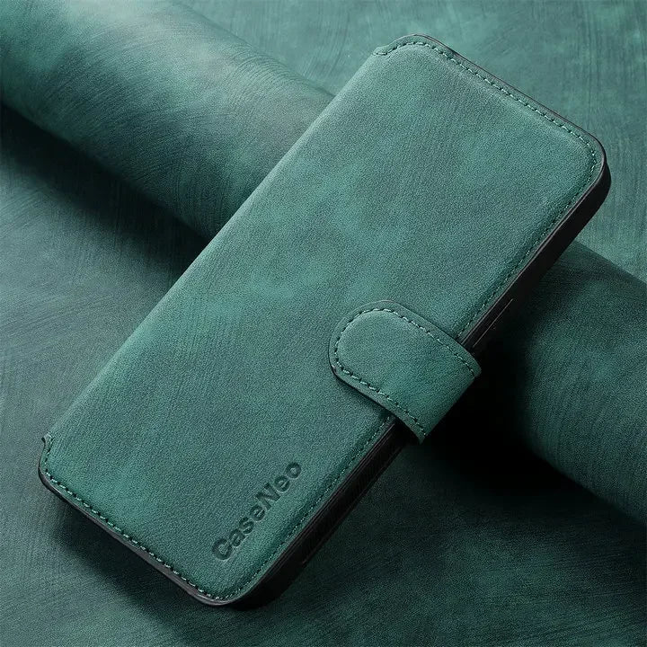 Green 2-in-1 detachable RFID magnetic leather card holder wallet case for Google Pixel 11, 10 and 9 series