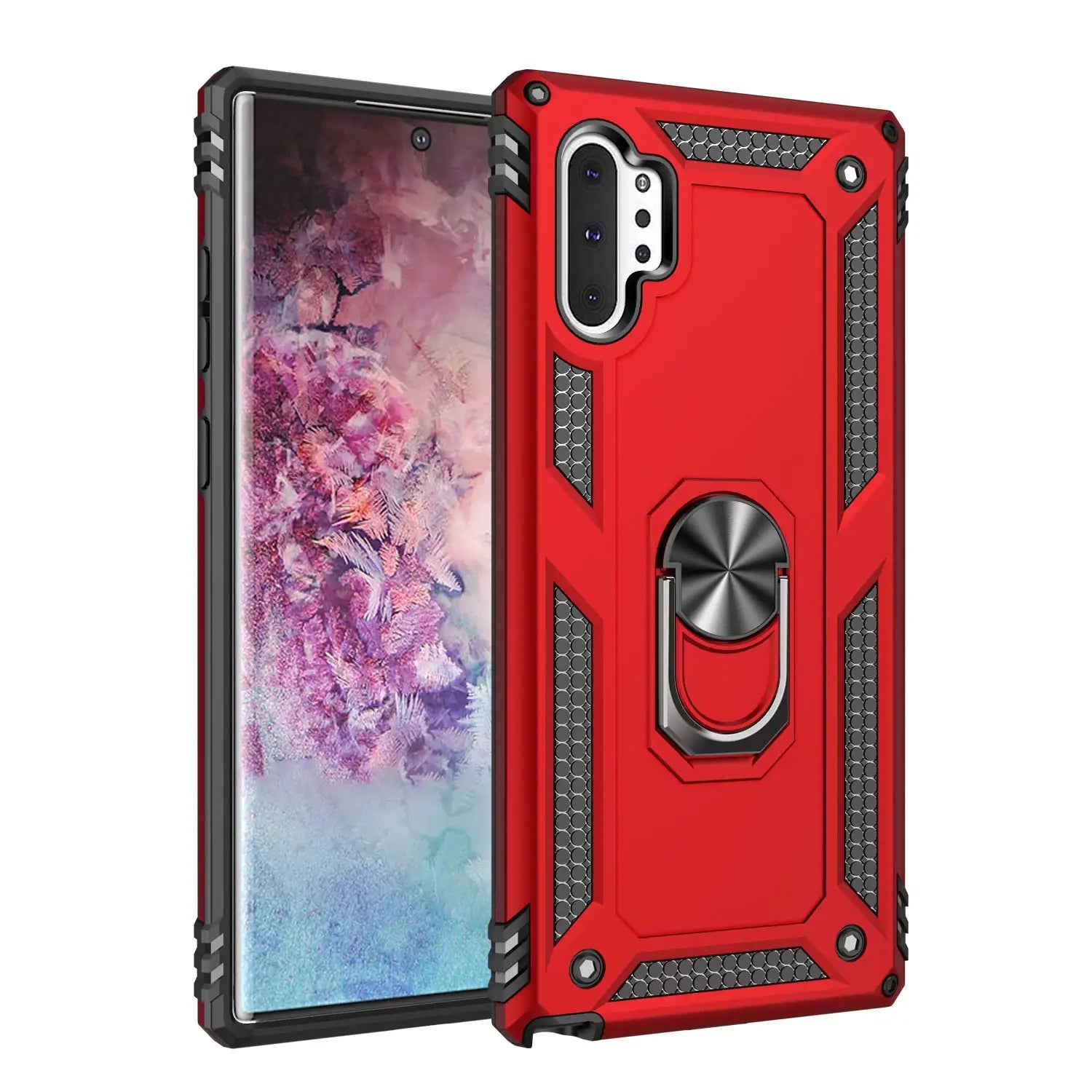 PureGuardCases Military Armor Ring Kickstand Case for Samsung Galaxy Note 10