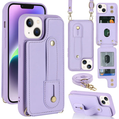 PureGuardCases Crossbody Wallet Leather iPhone Case – Wrist Strap Card Holder Cover