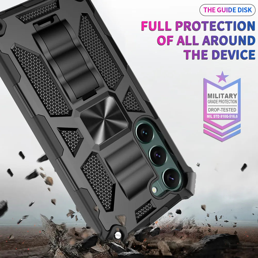 PureGuardCases Camouflage Armor Kickstand Case for Samsung Galaxy