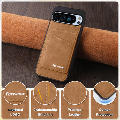 PureGuardCases Business Magnetic Leather Wallet Case for Google Pixel
