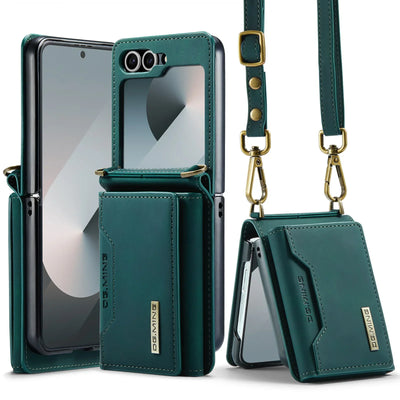 PureGuardCases Crossbody Leather Wallet Case for Samsung Galaxy Z Flip