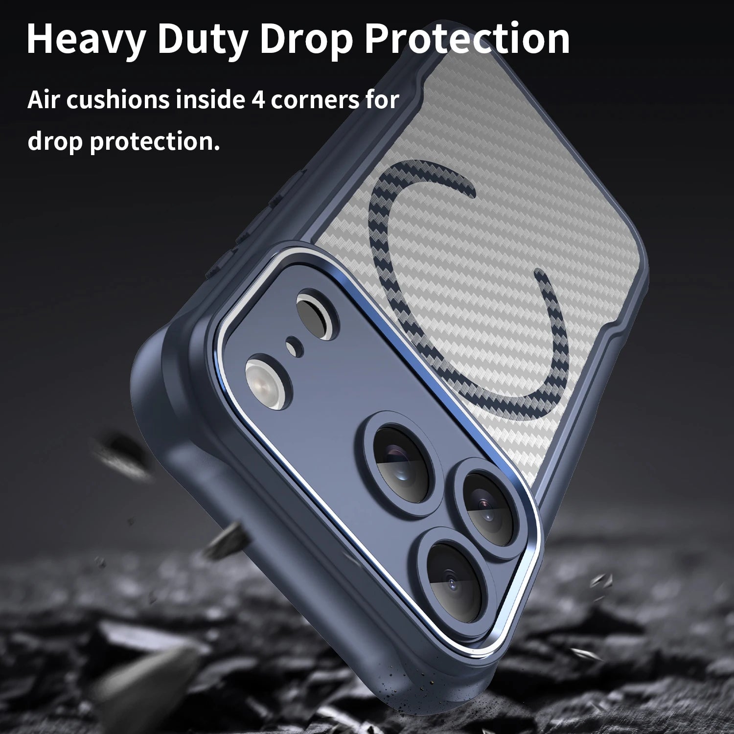 PureGuardCases Carbon Fiber Armor iPhone Case – MagSafe Shockproof Cover