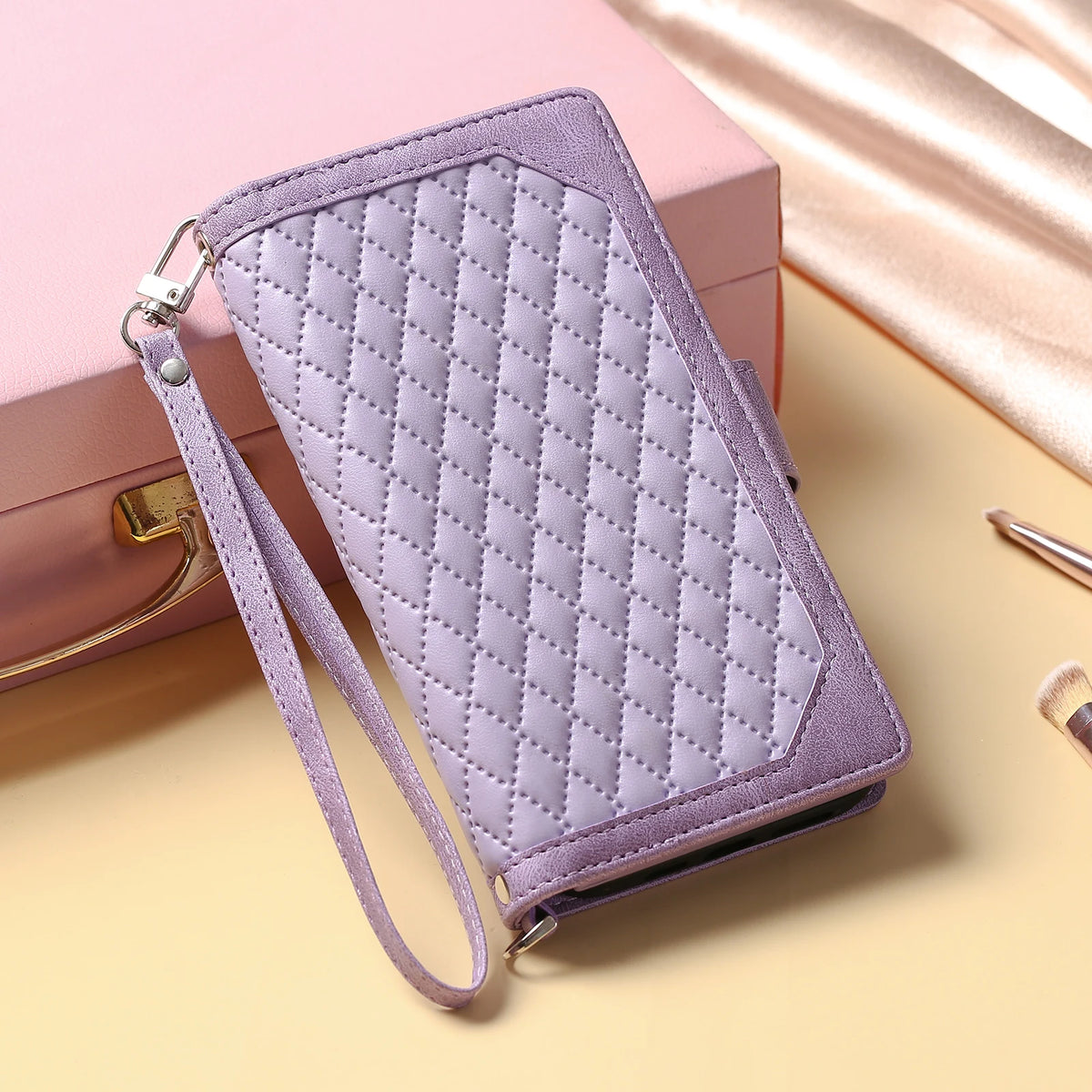 Rhombic Wallet Case Galaxy S & A, Purple