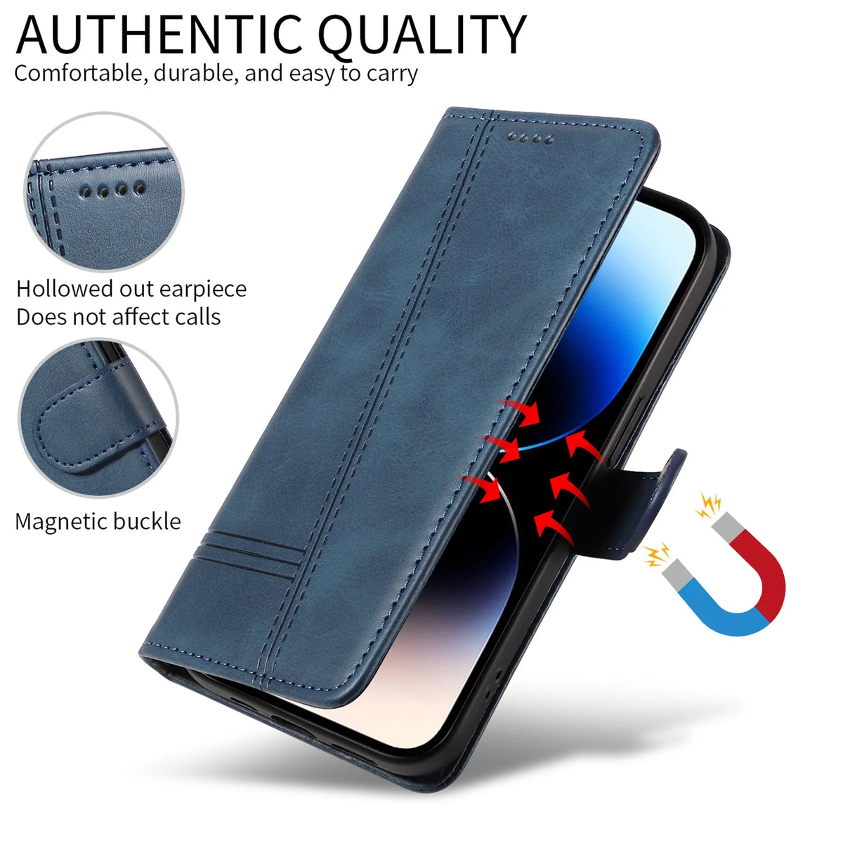 Stitched Wallet Case iPhone 12-18, card slots