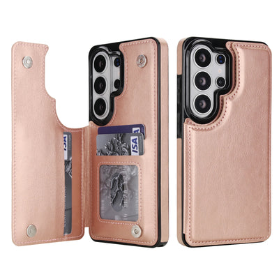 Double Button Wallet Case Galaxy S & A, Rose Gold