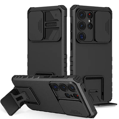PureGuardCases Armor Case with Sliding Camera Cover for Samsung Galaxy