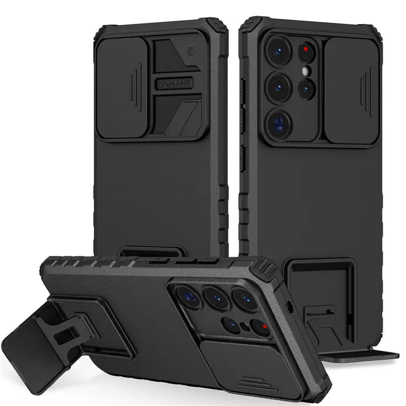 PureGuardCases Armor Case with Sliding Camera Cover for Samsung Galaxy