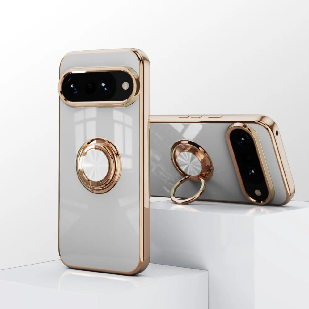 PureGuardCases Plated Ring Holder Case for Google Pixel