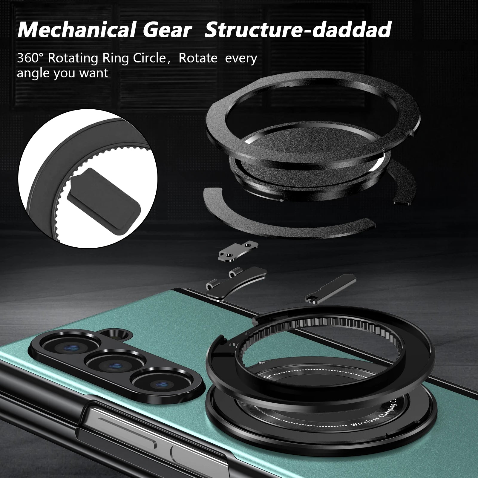 PureGuardCases Aluminum Armor Case with 360° Magnetic Ring for Samsung Galaxy Z Fold