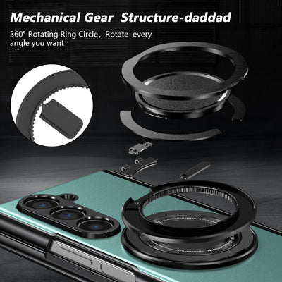 PureGuardCases Aluminum Armor Case with 360° Magnetic Ring for Samsung Galaxy Z Fold