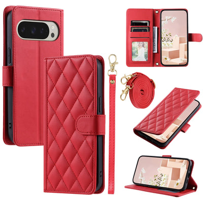 PureGuardCases Crossbody Leather Wallet Case for Google Pixel