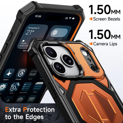PureGuardCases Metal Stand Armor iPhone Case – MagSafe Shockproof Cover