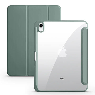 PureGuardCases Clear Back Trifold Case with Pencil Holder for iPad