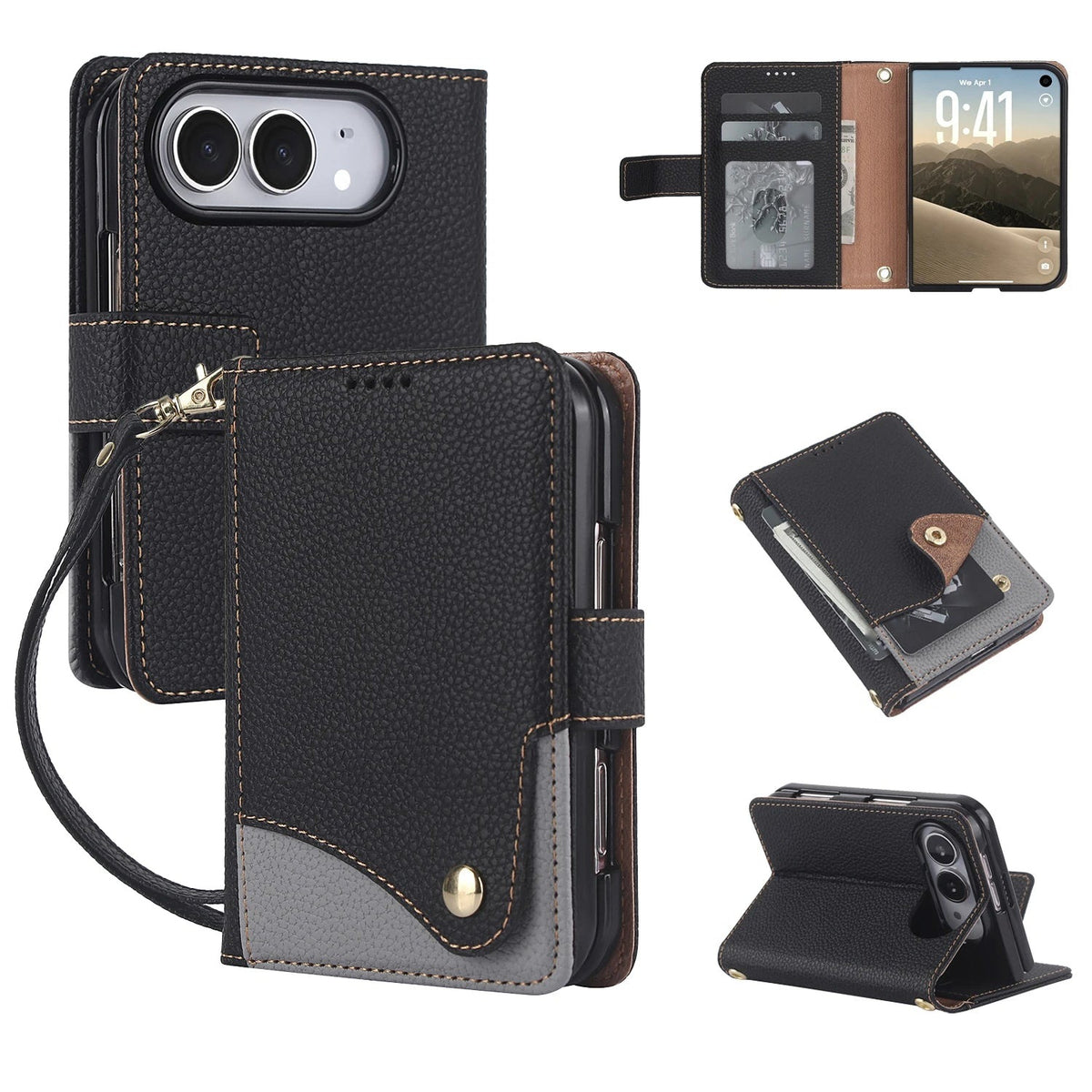 Two-Tone Crossbody Case iPhone Duo, Black