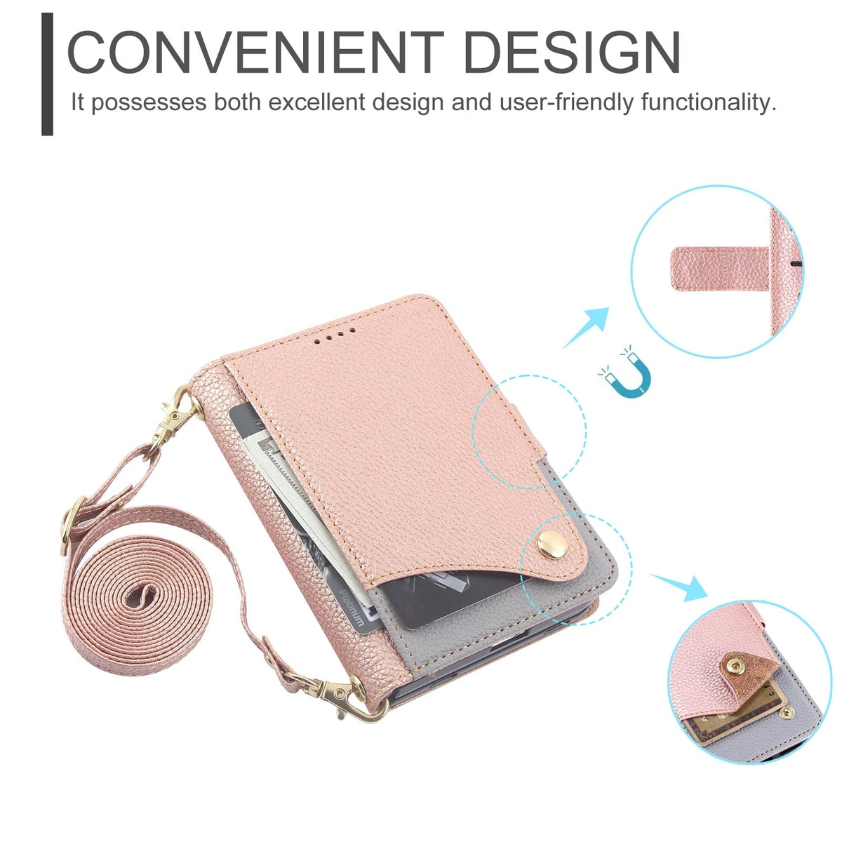 Two-Tone Crossbody Case iPhone Duo, crossbody strap