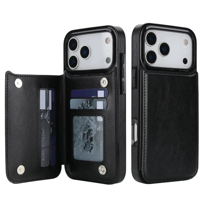 Double Clasp Wallet Case iPhone 17/18 Pro Max, Black