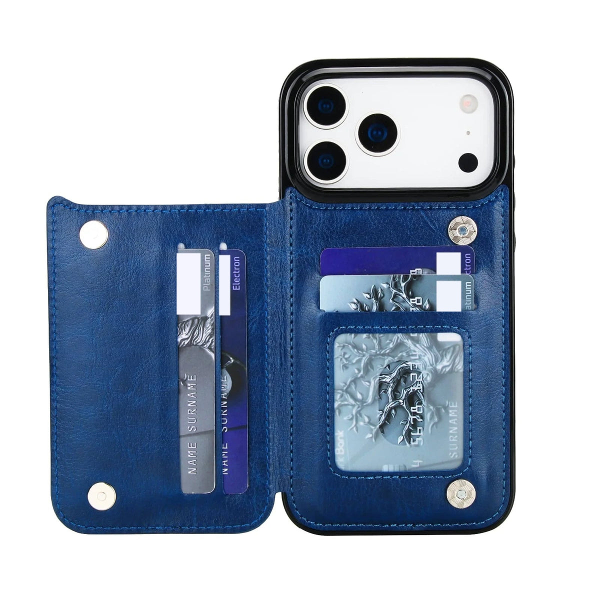 Double Clasp Wallet Case iPhone 17/18 Pro Max, Blue