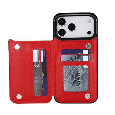 Double Clasp Wallet Case iPhone 17/18 Pro Max, Red