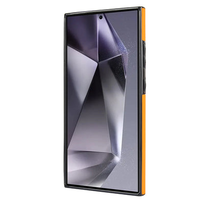Raised front screen bezel protection on the Samsung Galaxy quilted leather wristband case