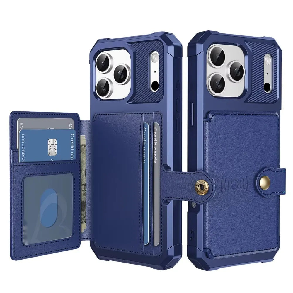 Rugged Card Wallet Case iPhone 18 Pro/Max, Blue
