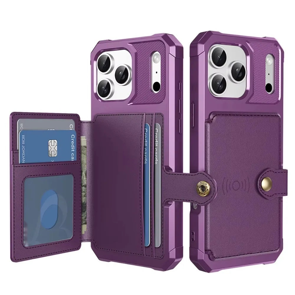 Rugged Card Wallet Case iPhone 18 Pro/Max, Purple